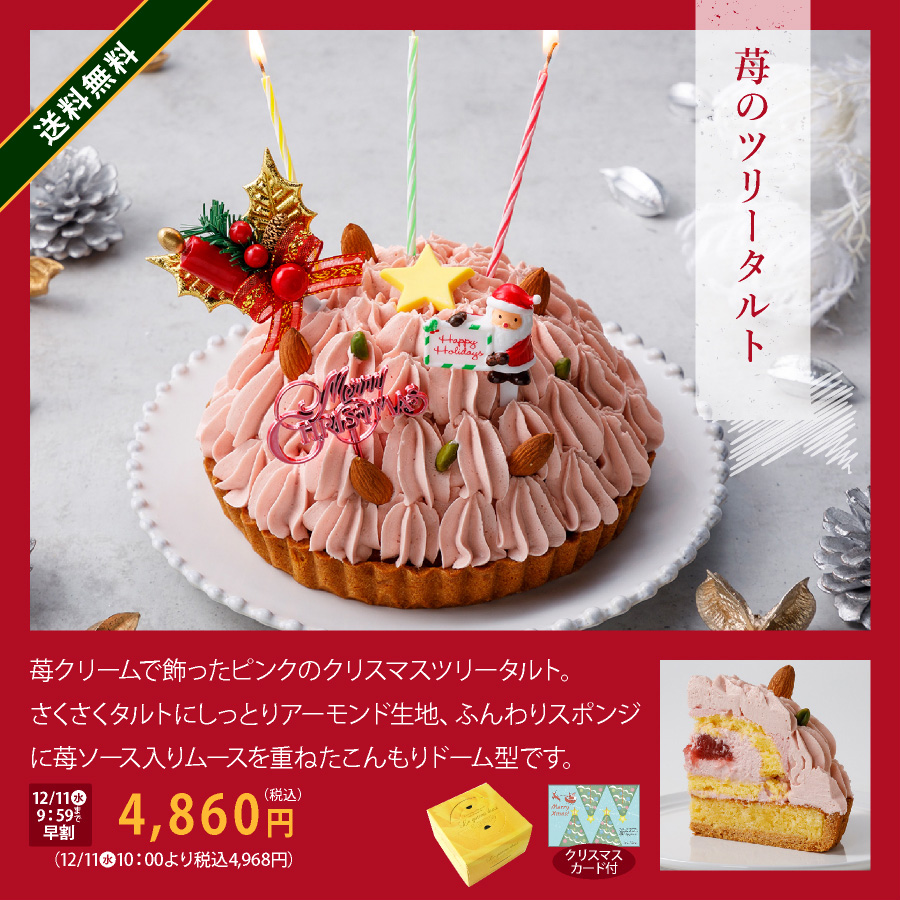 クリスマスケーキ　いちごのツリータルト　早割